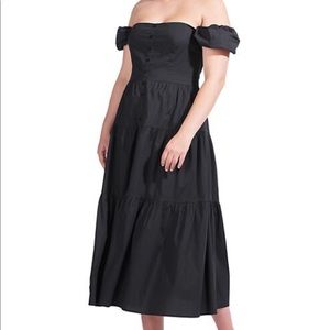Staud Elio Off the Shoulder Black Dress